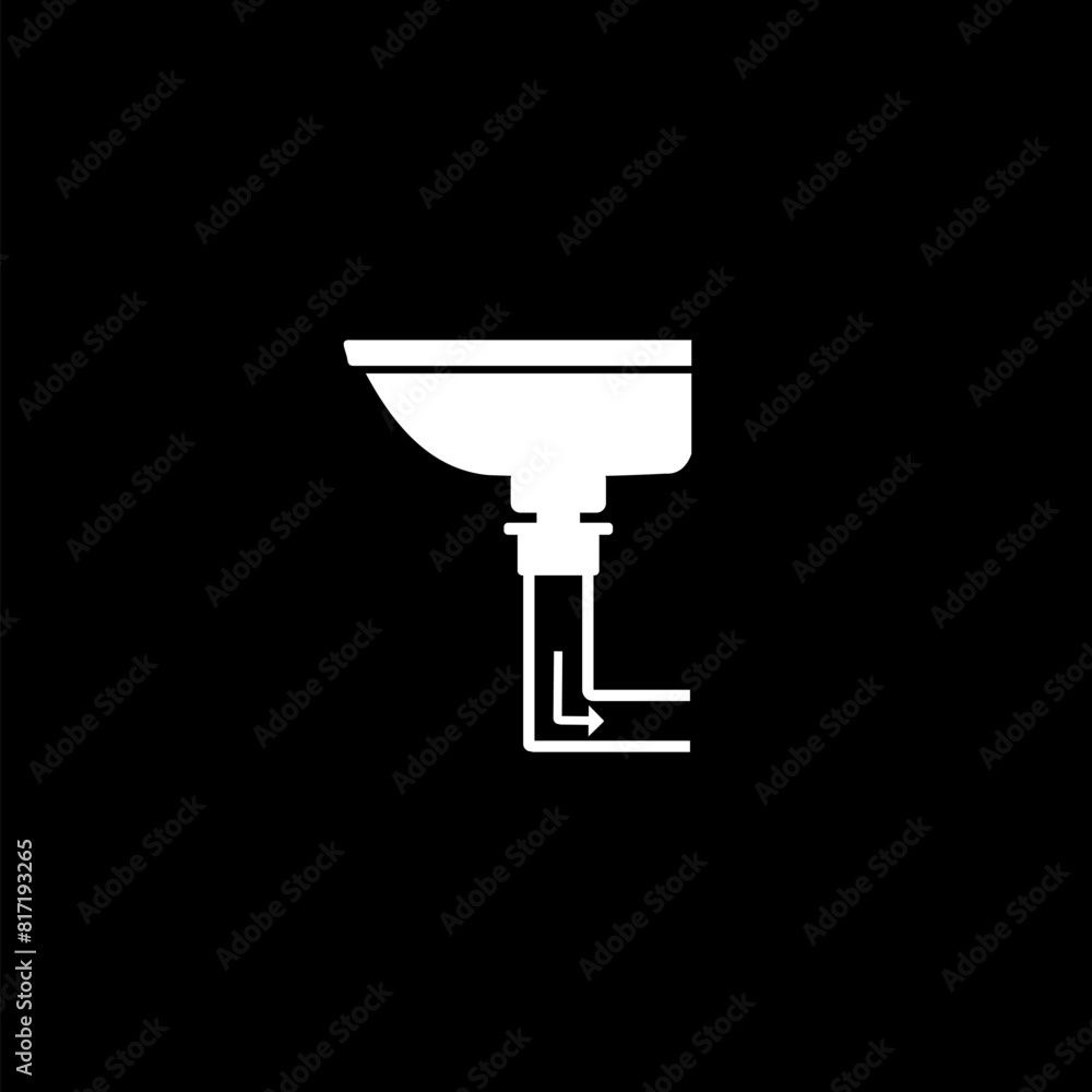 Sink icon simple sign. Sink icon isolated on black background Sink icon simple sign. Sink icon isolated on black background