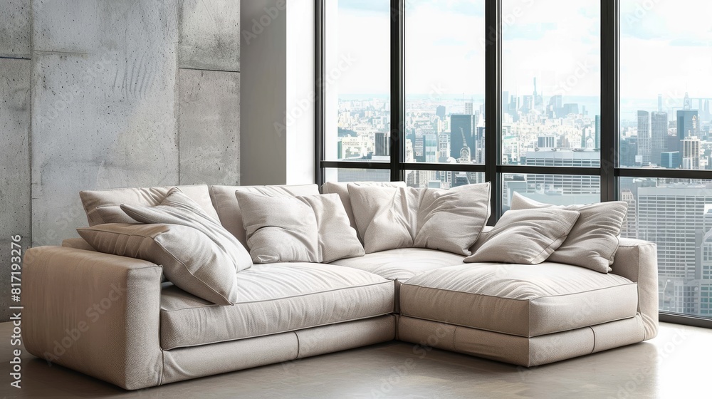 White Sectional Sofa by Window White Sectional Sofa by Window
