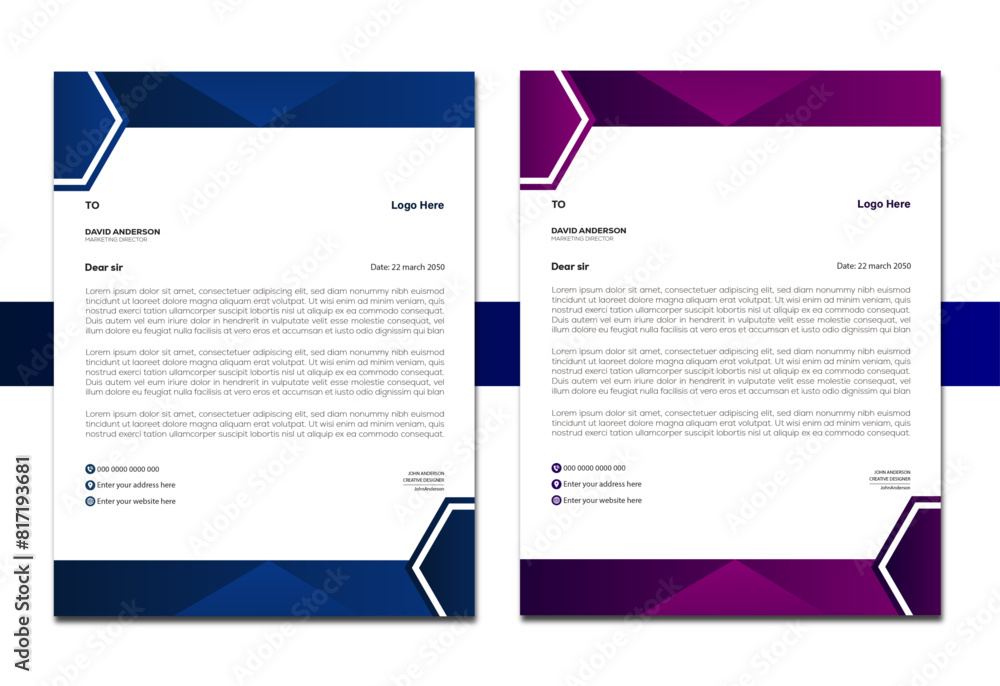 Corporate modern letterhead design bundle template with various color options. creative modern letterhead design template for your project. Corporate modern letterhead design bundle template with various color options. creative modern letterhead design template for your project.