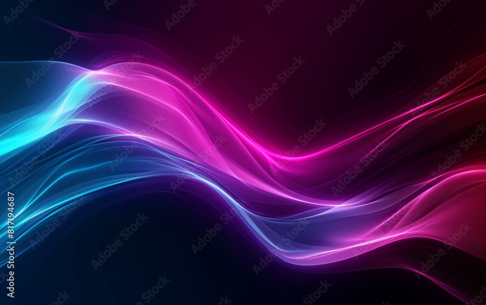 Vibrant Pink and Blue Neon Waves on a Dark Background: Perfect for Modern Design and Festive Occasions Vibrant Pink and Blue Neon Waves on a Dark Background: Perfect for Modern Design and Festive Occasions