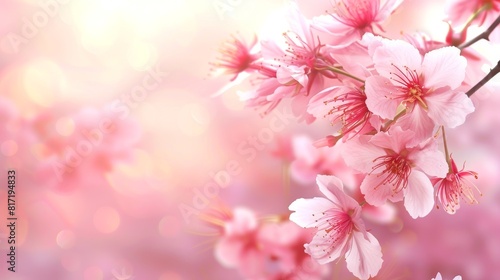 Close Up of Pink Cherry Blossoms