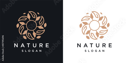 Luxury flower logo design concept, flower logo template	
 photo