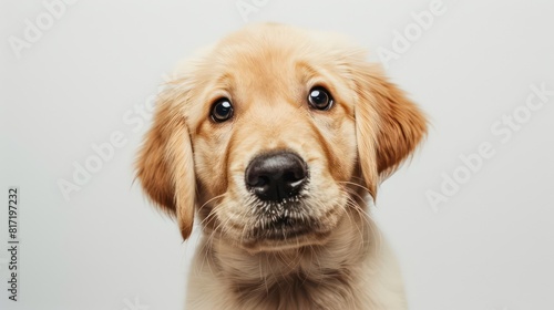 golden retriever puppy  white background