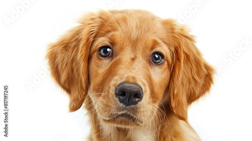 golden retriever puppy, white background photo
