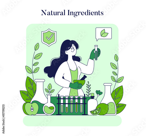 ethical cosmetics. Flat Vector Illustration