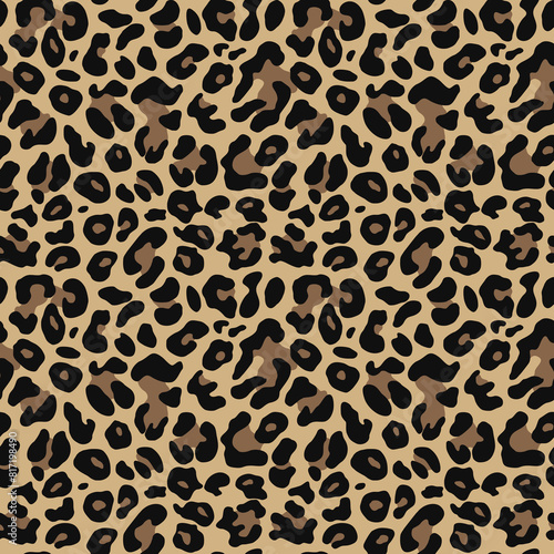 
Animal leopard pattern skin texture, seamless vector background, stylish print for design