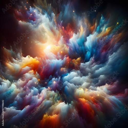 An Abstract Journey Chromatic Nebula  A Symphony of Colorful Smoke