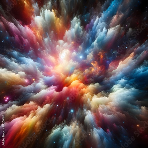 An Abstract Journey Chromatic Nebula  A Symphony of Colorful Smoke photo