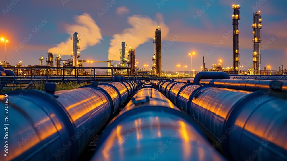 Industrial landscape with pipelines Industrial landscape with pipelines