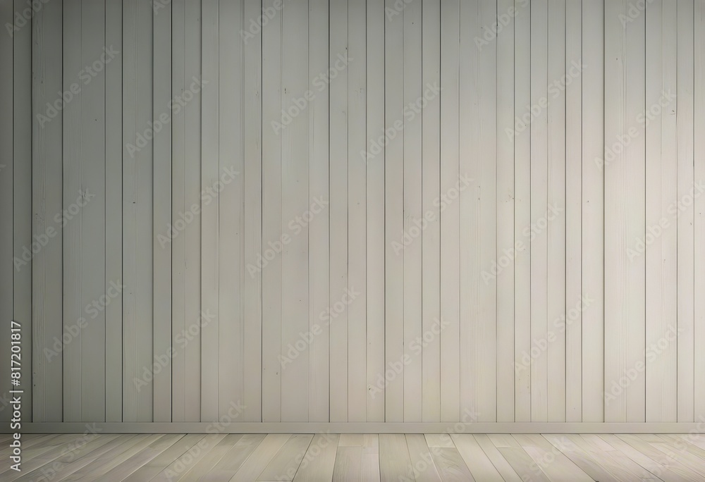 Naklejka premium Wall Interior Design White Wooden Empty