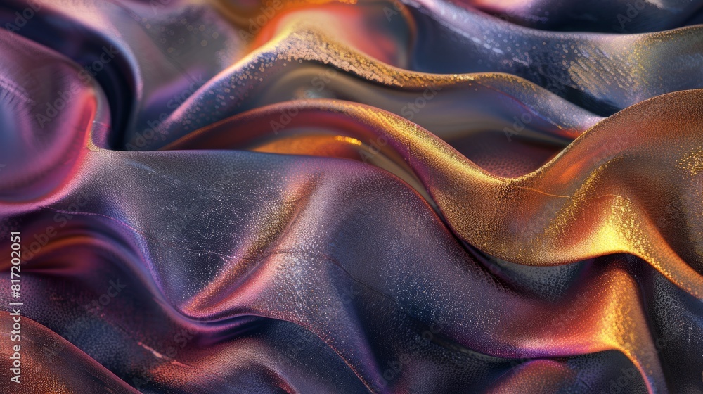 A purple and blue wave with gold and orange colors A purple and blue wave with gold and orange colors