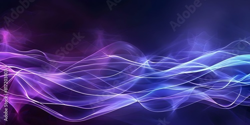Blue and Purple Gradient Banner Created with Technology for Copy Space. Concept Gradient Banner, Blue and Purple Tones, Technology Theme, Copy Space