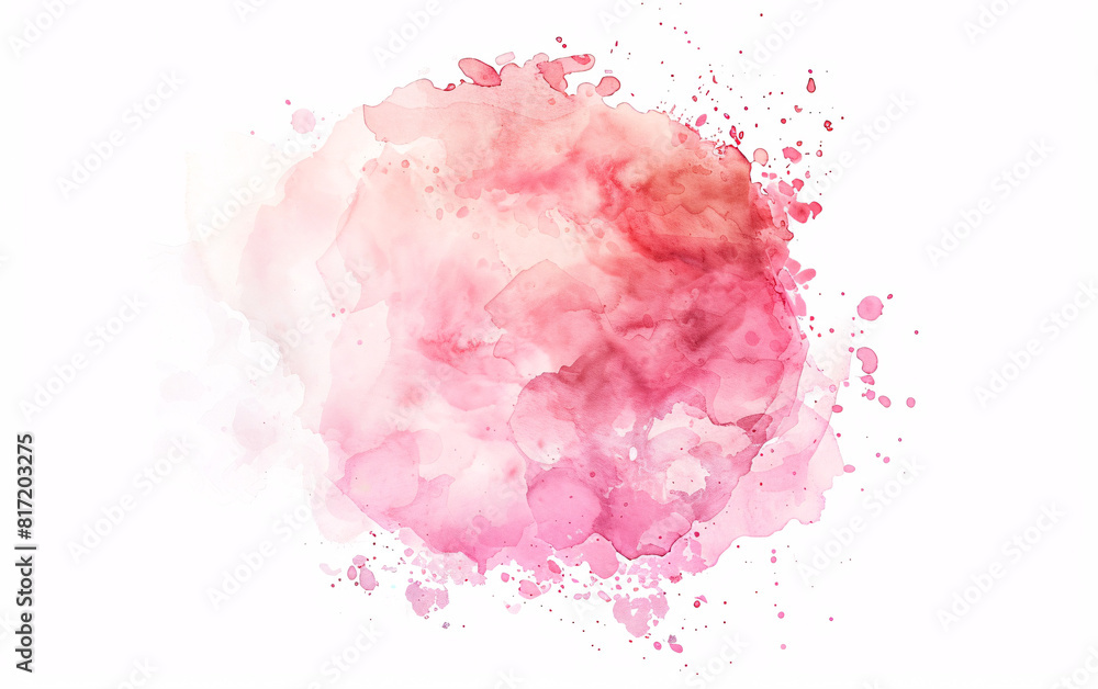 watercolor splashes forming a pink, magenta and yellow cloud shape on a white background for creative design projects	