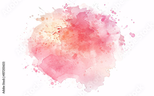 watercolor splashes forming a pink  magenta and yellow cloud shape on a white background for creative design projects 
