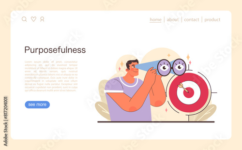 Vision of Purposefulness illustration. Flat vector illustration