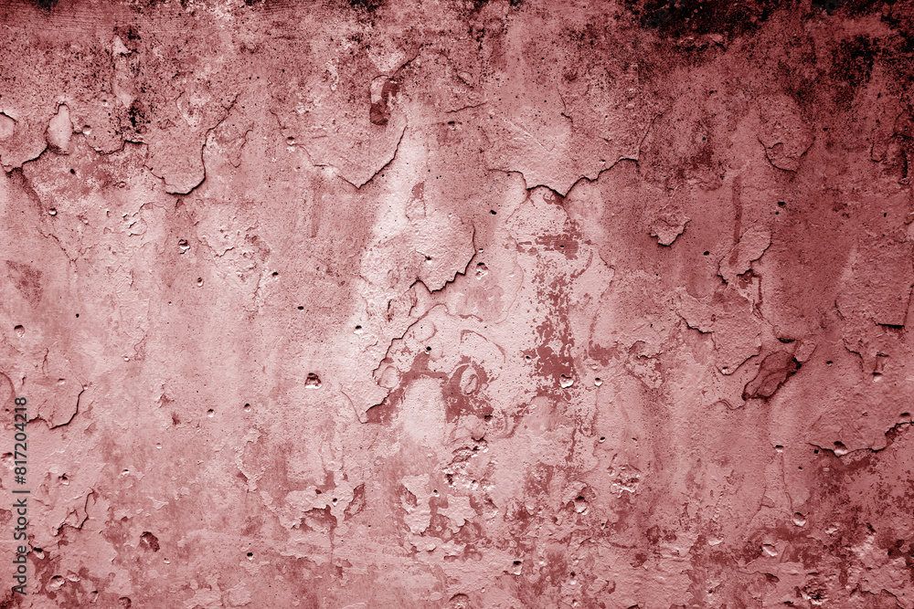 Peeling paint on grungy plaster wall. Red color. Peeling paint on grungy plaster wall. Red color.