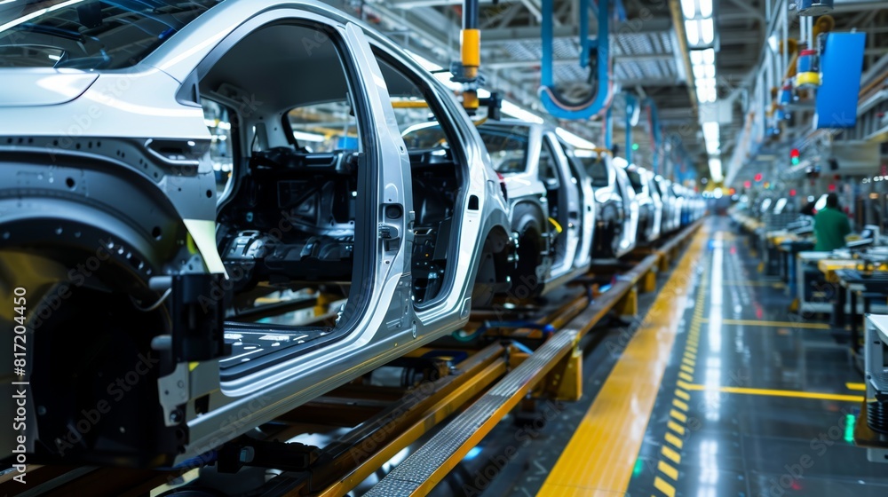 Car Manufacturing Assembly Line In Factory Car Manufacturing Assembly Line In Factory