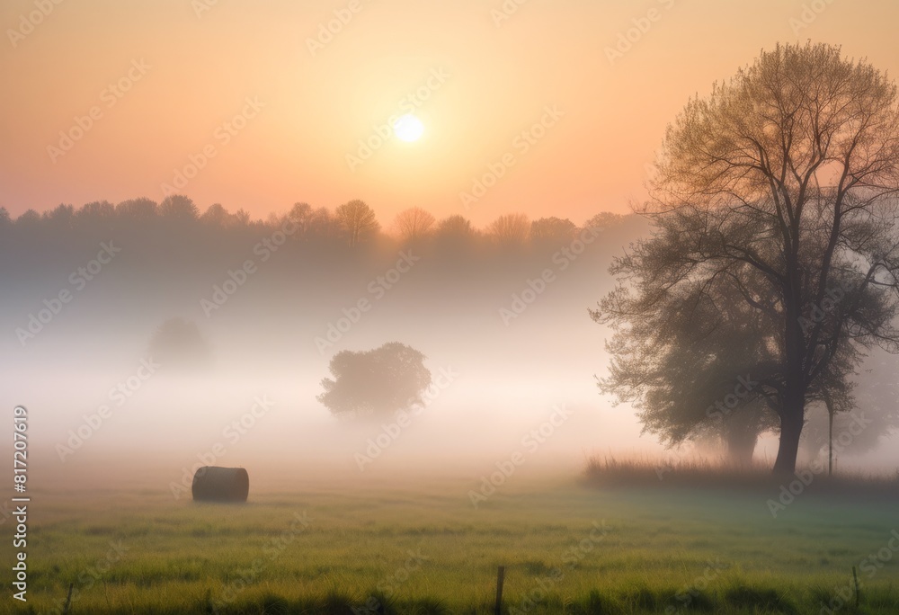 serene rural dawn misty morning fog blanketing landscape, sunrise, countryside, scenic, nature, tranquil, quiet, fields, meadows, early, daybreak, haze serene rural dawn misty morning fog blanketing landscape, sunrise, countryside, scenic, nature, tranquil, quiet, fields, meadows, early, daybreak, haze