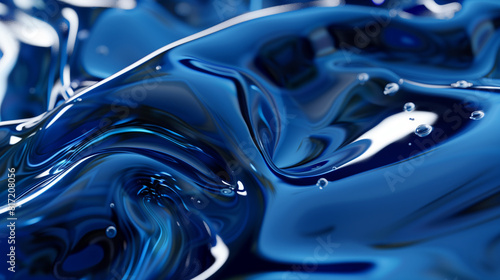 abstract background with dense blue liquid 3d