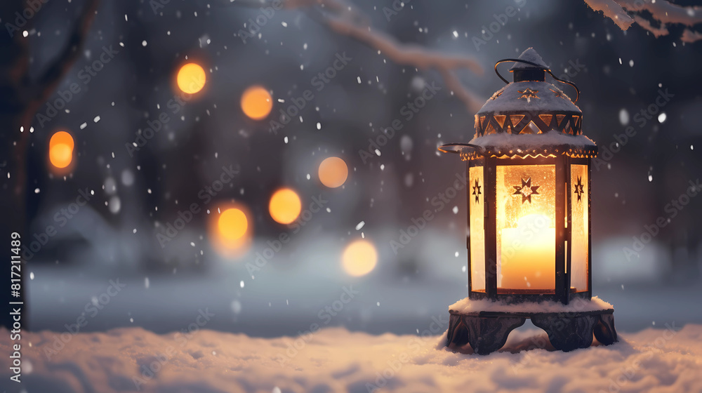 Illumination and snow blurred background Illumination and snow blurred background
