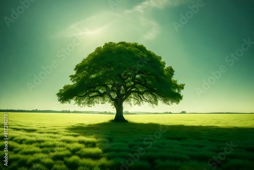 tree on green meadow