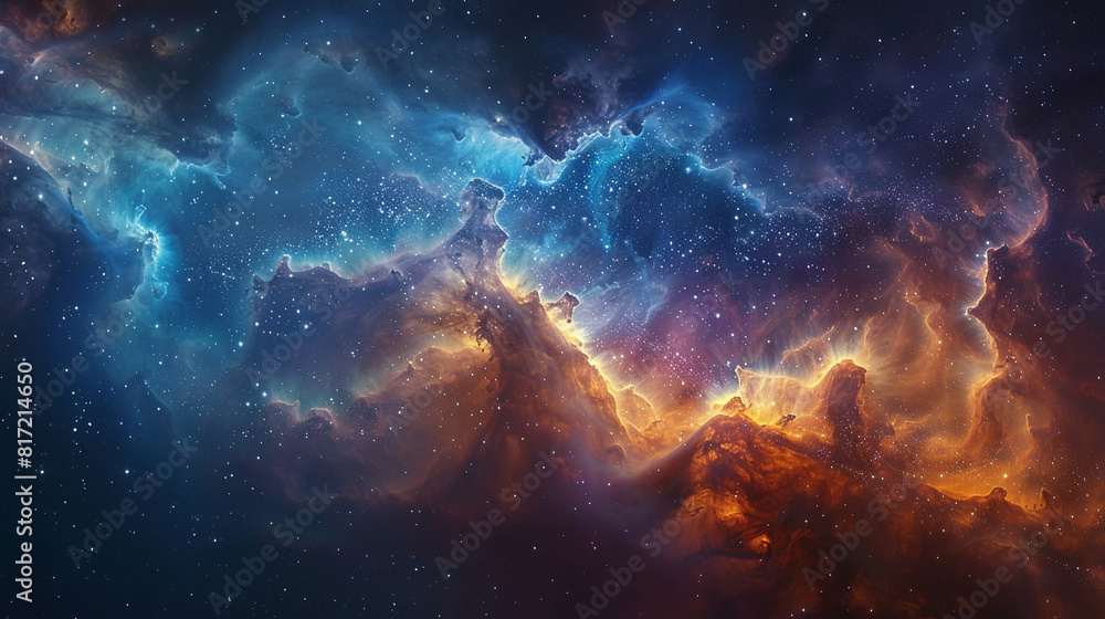 Fototapeta premium Mesmerizing Abstract Photo of a Celestial Nebula Capturing the Beauty of Space's Mystical Clouds