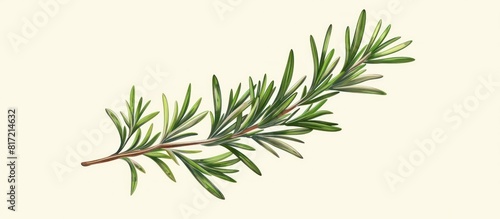 Detailed of a Rosemary Plant with Aromatic Needle like Leaves for Culinary and Botanical Designs