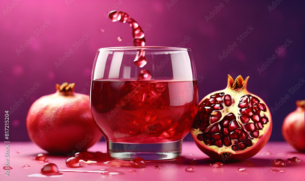 Pomegranate juice, A glass of pomegranate juice, a splash of pomegranate juice Pomegranate juice, A glass of pomegranate juice, a splash of pomegranate juice