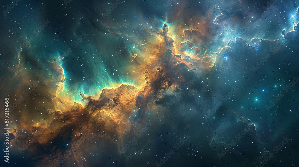 Mesmerizing Abstract Photo of a Celestial Nebula Capturing the Beauty of Space's Mystical Clouds