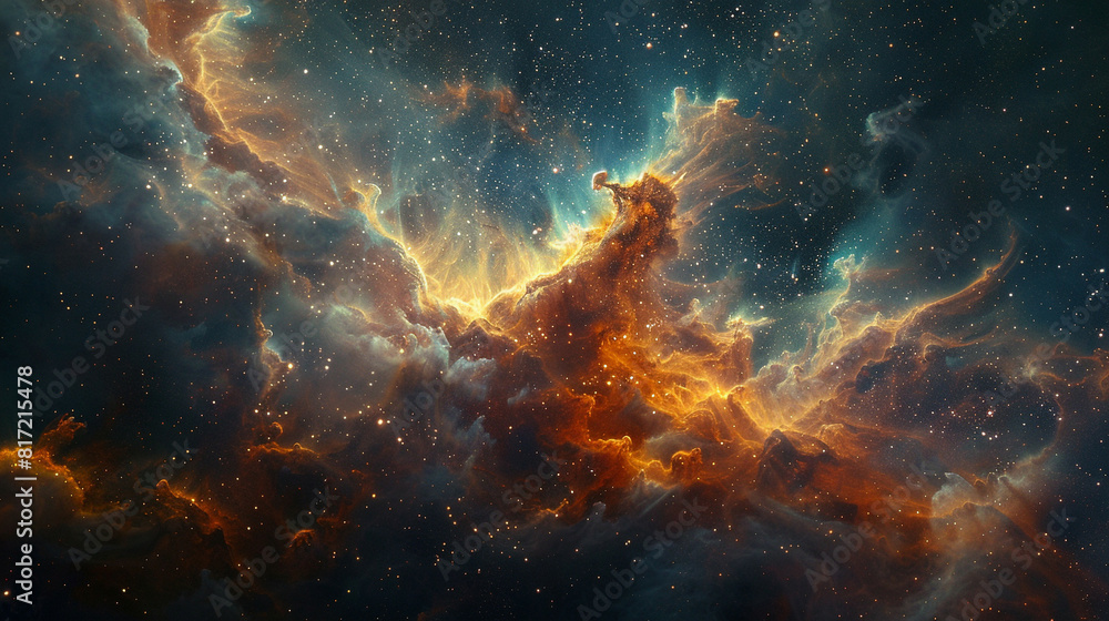 Fototapeta premium Mesmerizing Abstract Photo of a Celestial Nebula Capturing the Beauty of Space's Mystical Clouds