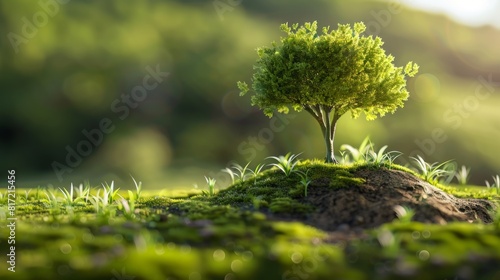 green moss on the tree  Environmental Protection Promotional