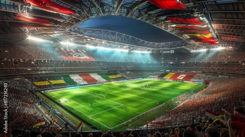 Germany vs Hungary football match, country flags and stadium, UEFA Euro 2024, UEFA European Football Championship 2024, 2nd round, 2nd group stage