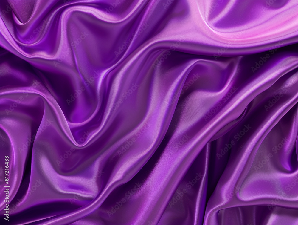 Fototapeta premium Сlose up view of a purple silk fabric background AI generated