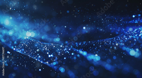 Space bokeh  dreams abstract blue glow particles abstract bokeh background AI generagen