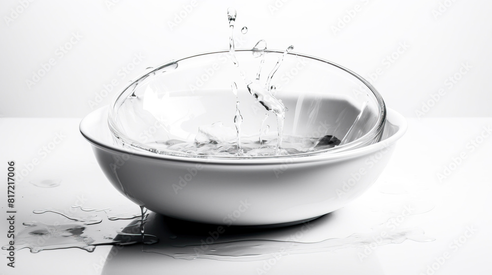 Dirty unwashed dishes with leftover food. Clutter concept. White background, isolate. AI generated. Dirty unwashed dishes with leftover food. Clutter concept. White background, isolate. AI generated.