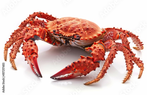 red big crab isolated on white background