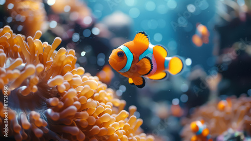 Capture the intimate relationship between clownfish and their host anemones.