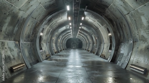 A reinforced underground vault designed to withstand catastrophic events, storing survival supplies. photo