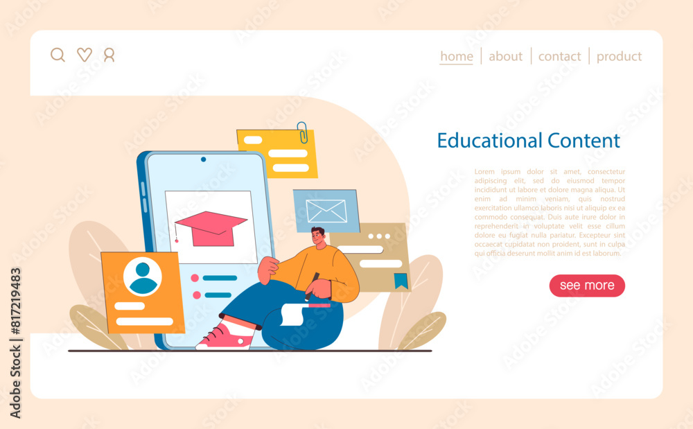 Online Learning Hub concept. A virtual space for educational engagement. Online Learning Hub concept. A virtual space for educational engagement.