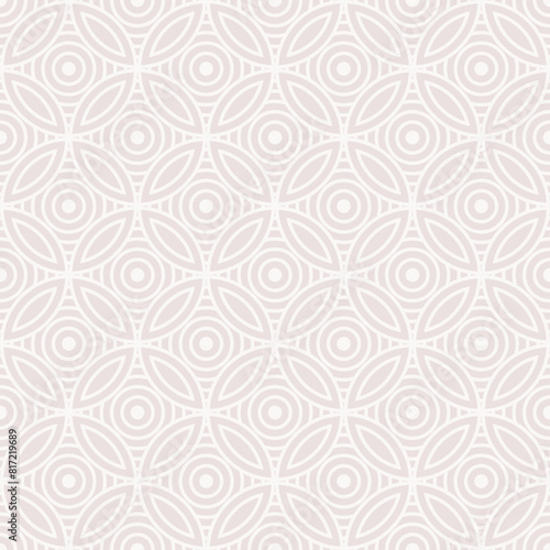 Trend seamless pattern of circles and arcs, geometric shapes in coffee color for coffee shop design. Decoration of lines on a brown background for textiles and wallpaper.