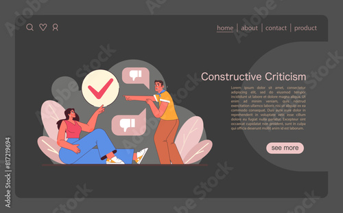 Constructive Criticism concept. Flat vector illustration