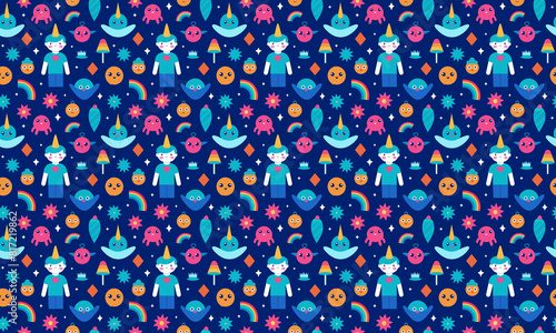 Illustrative Design Seamless Pattern Wallpaper Background