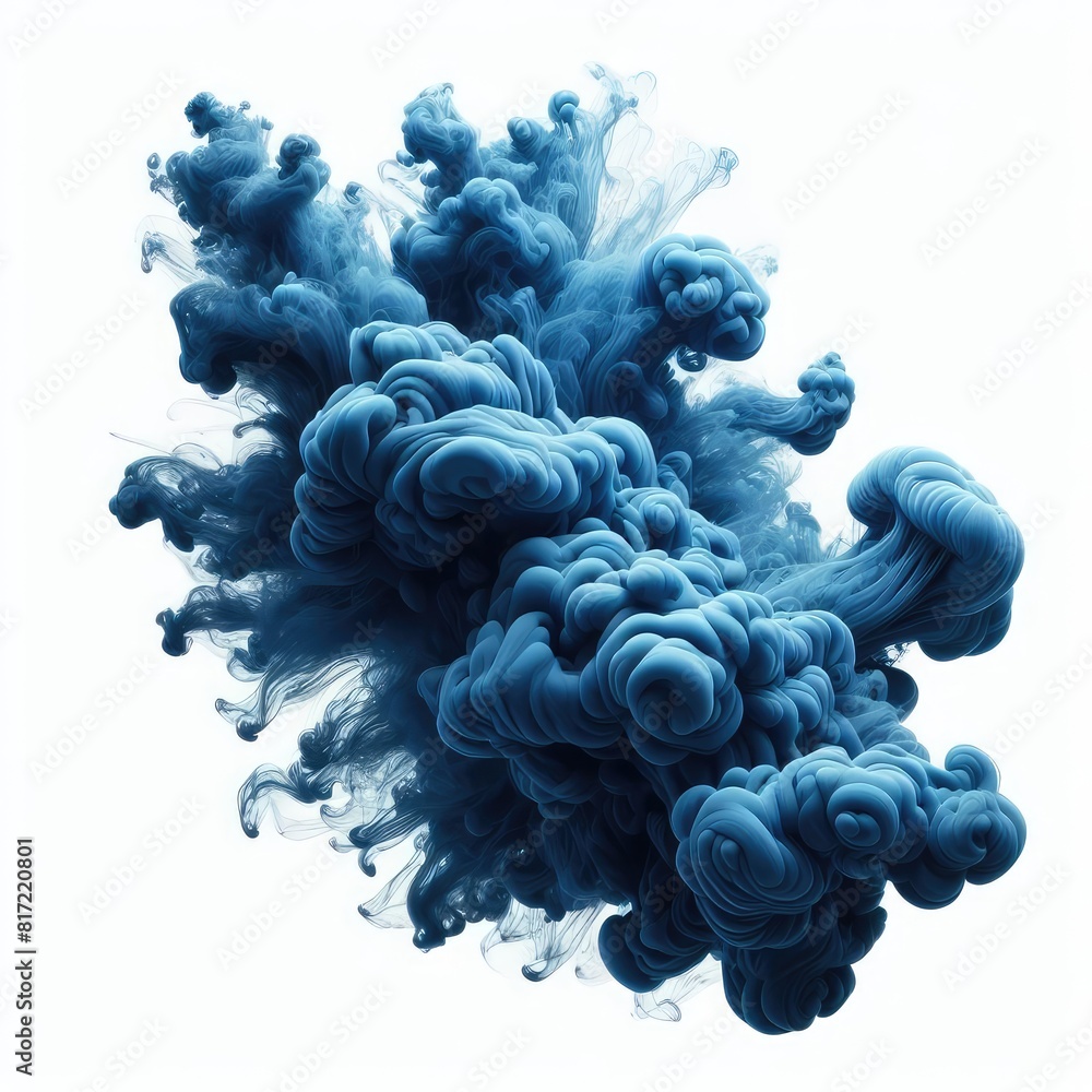 Blue smoke isolated on a white background Blue smoke isolated on a white background