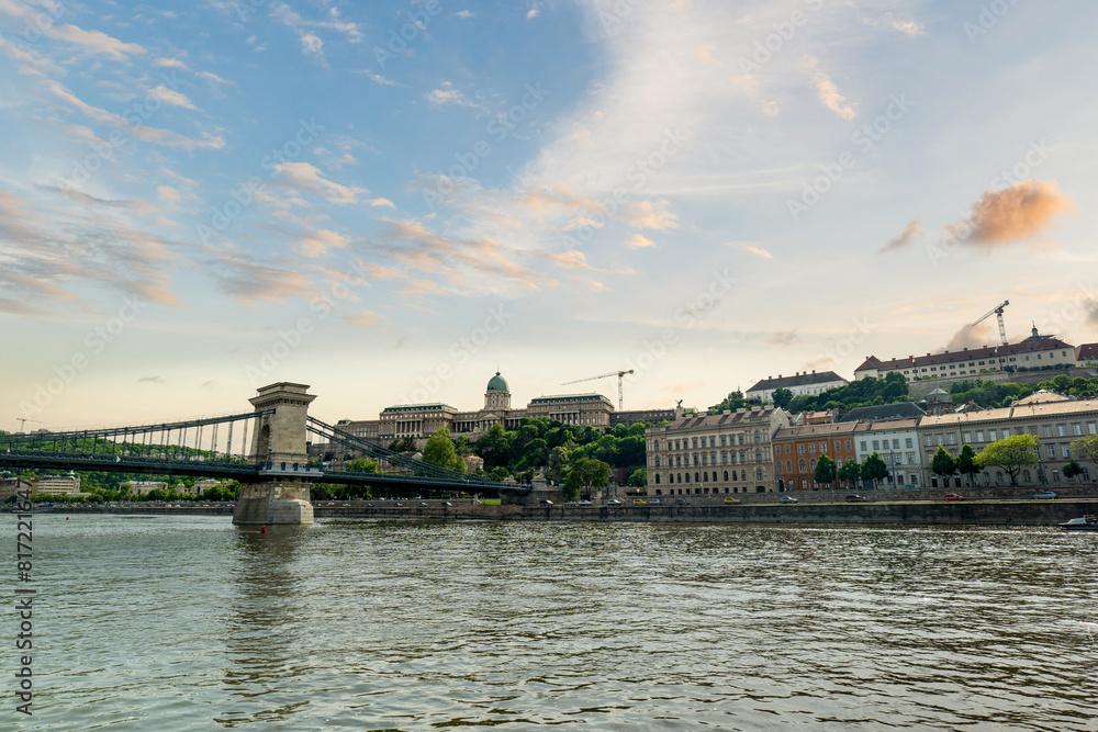 Fototapeta premium Buda Castle building by Danube river, Budapest, Hungary