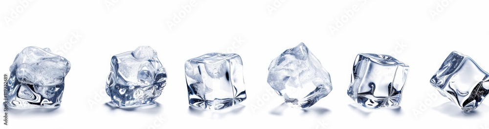 Obraz premium ice cubes isolated on white background