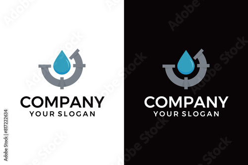 water pipe logo, water plumbing logo