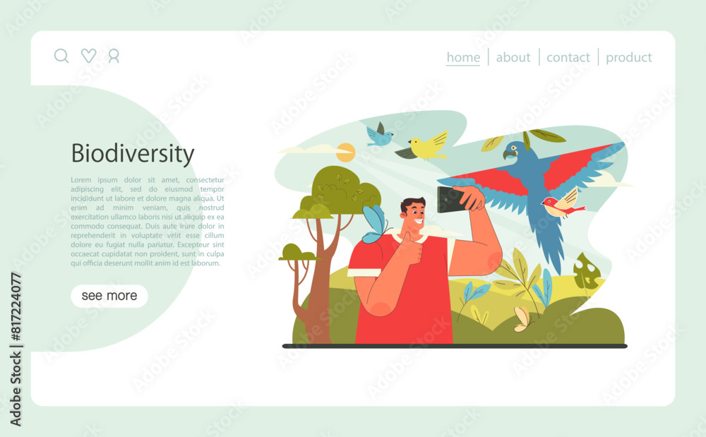 Sustainable tourism web banner or landing page. Ecotourism, eco-friendly Sustainable tourism web banner or landing page. Ecotourism, eco-friendly