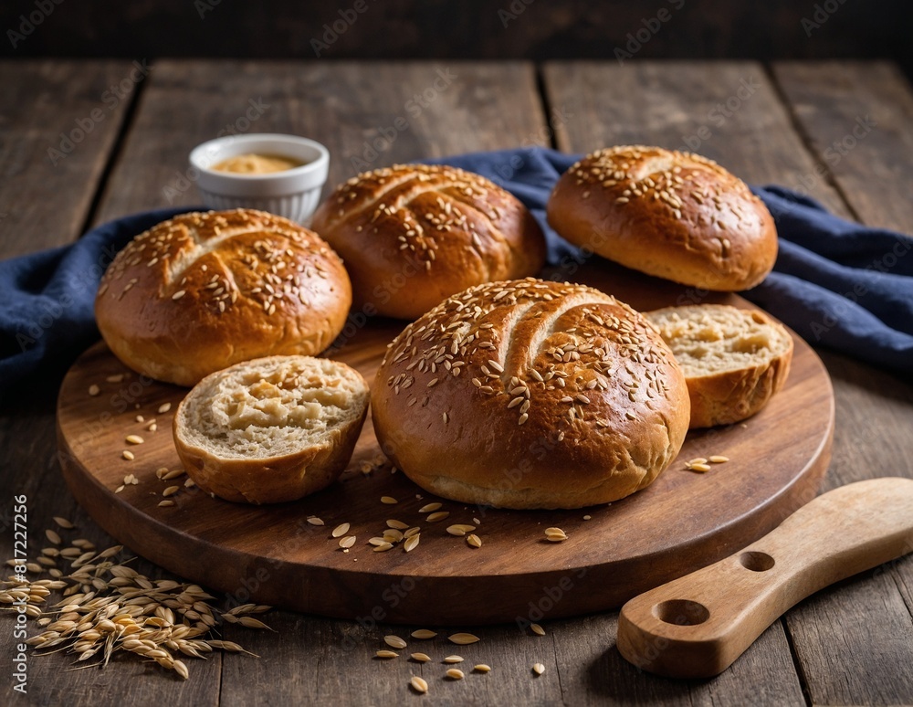 bread on wooden table bread on wooden table