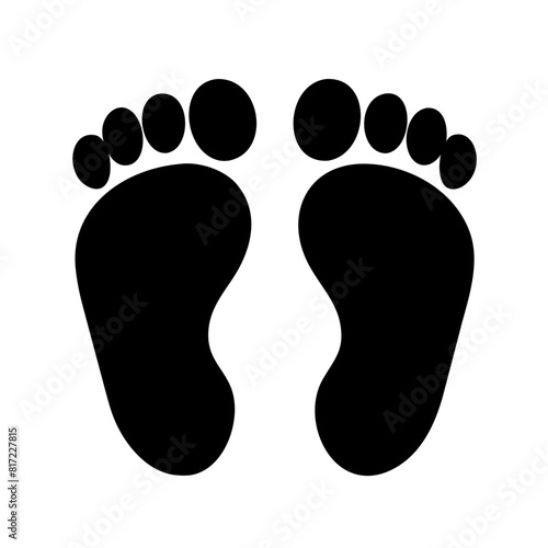 foot prints on white background