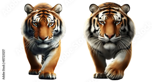 Majestic Bengal Tiger on the Prowl - Isolated transparent PNG background - Premium cutout 